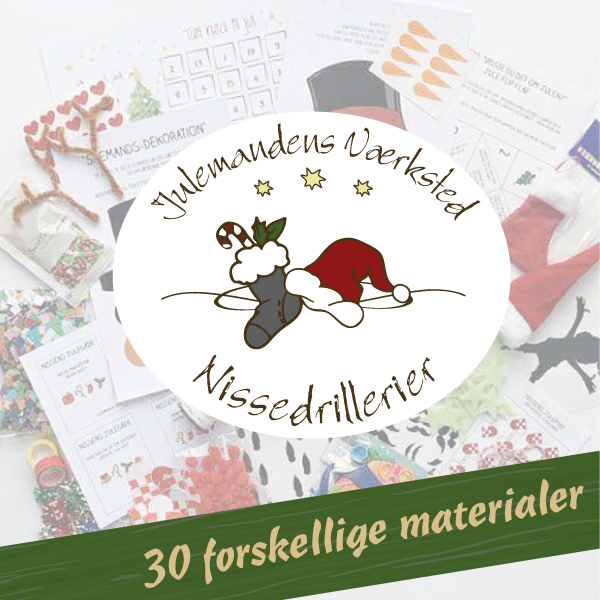 Nissedrillerier og nissemagi med materiale pakken ´Nissedrillerier fra Julemandens Værksted´